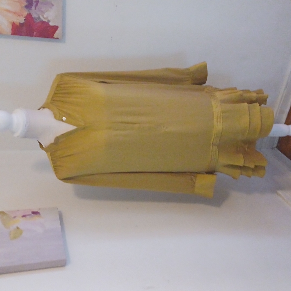 Vintage Banana Republic gold silk dress